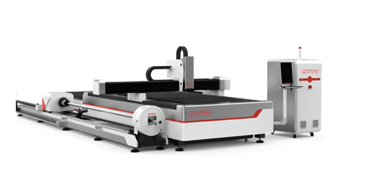 Macchina per il taglio laser in fibra di tubi e lastre con piattaforma di scambio serie EPT con bilanciere